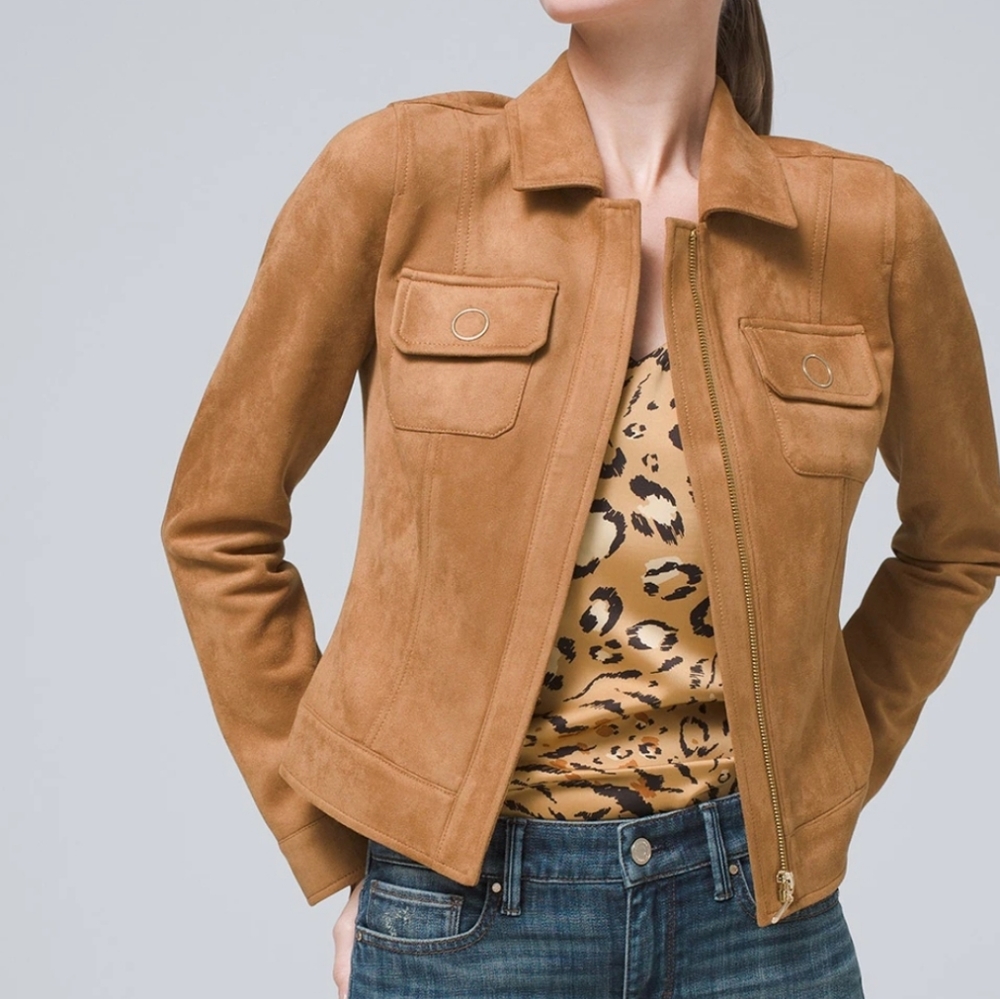 WHBM ‼️ Cropped Faux Suede Jacket